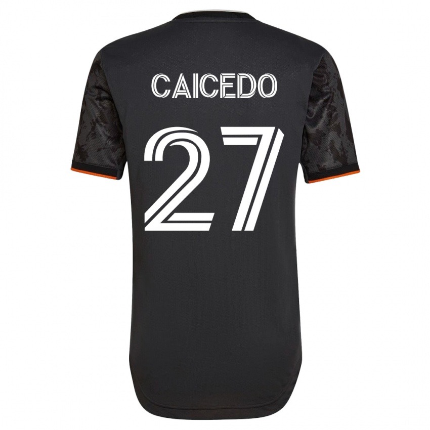 Homem Camisola Luis Caicedo #27 Preto Alternativa 2023/24 Camisa