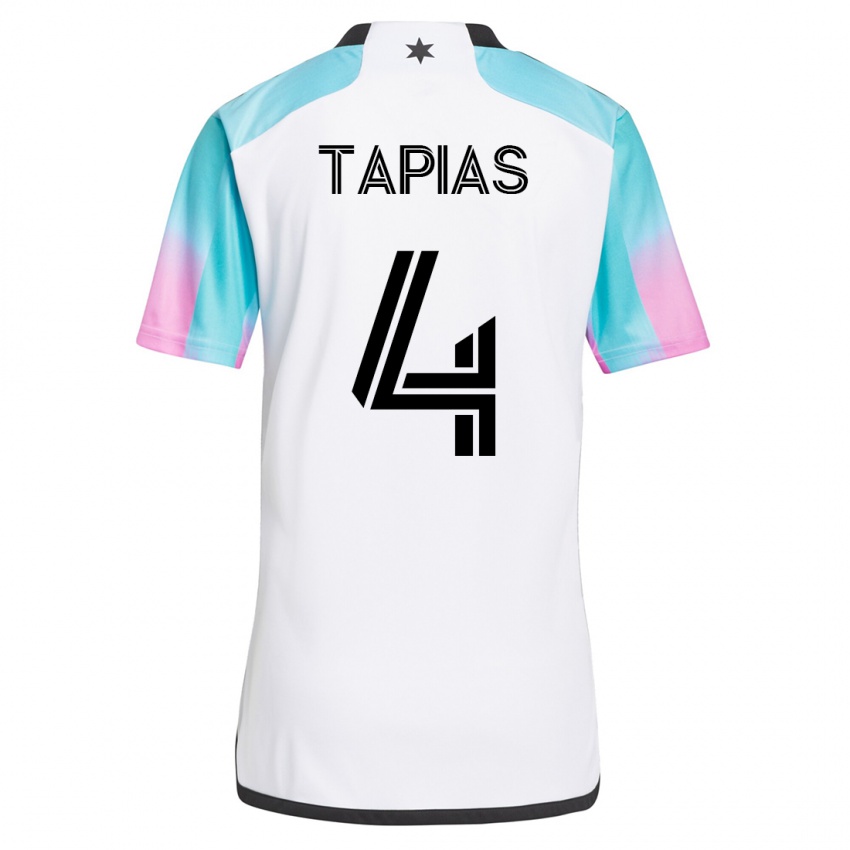 Homem Camisola Miguel Tapias #4 Branco Alternativa 2023/24 Camisa