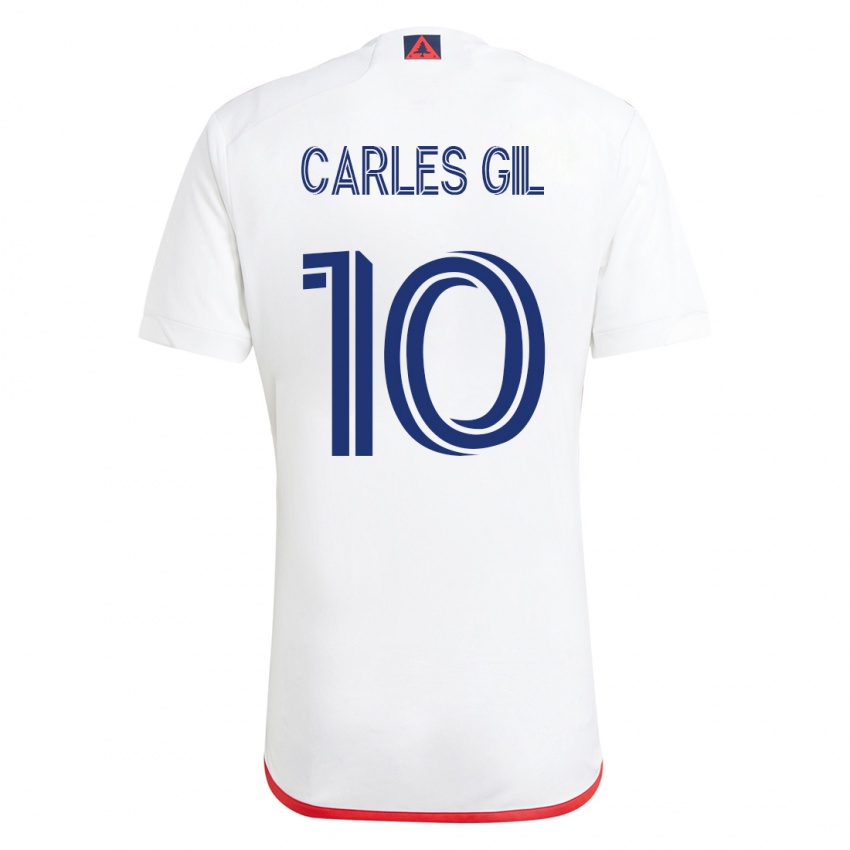 Homem Camisola Carles Gil #10 Branco Vermelho Alternativa 2023/24 Camisa