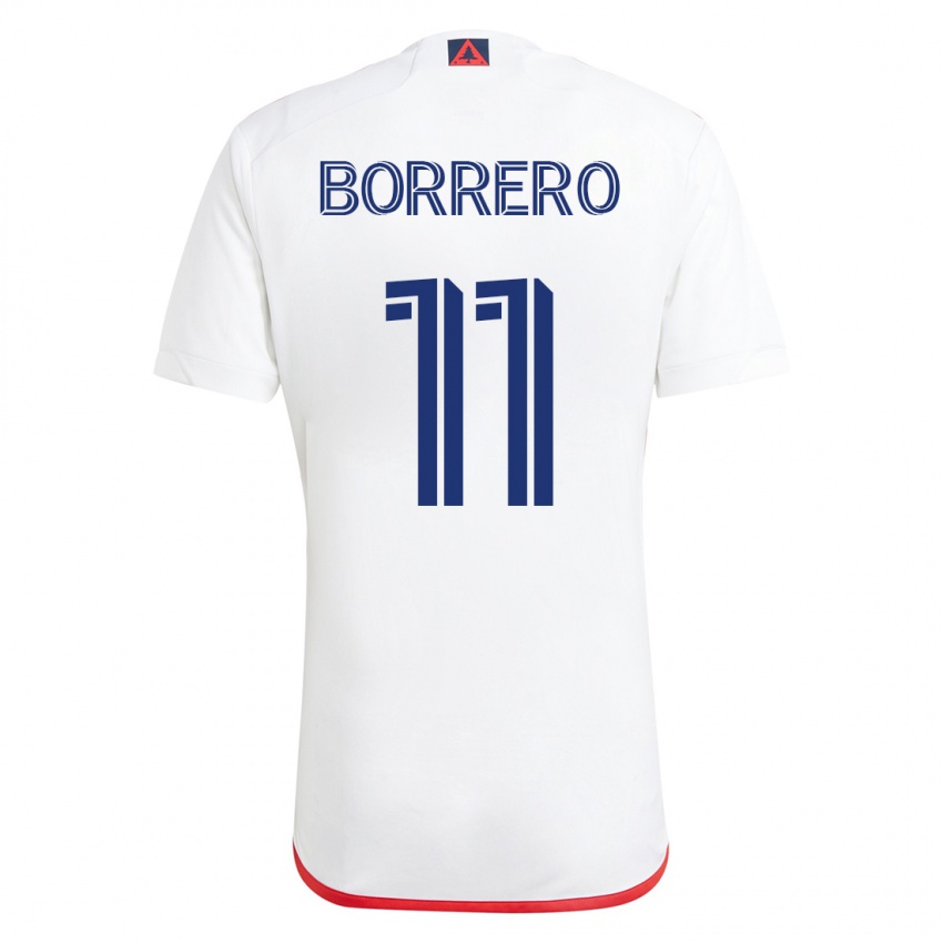 Homem Camisola Dylan Borrero #11 Branco Vermelho Alternativa 2023/24 Camisa