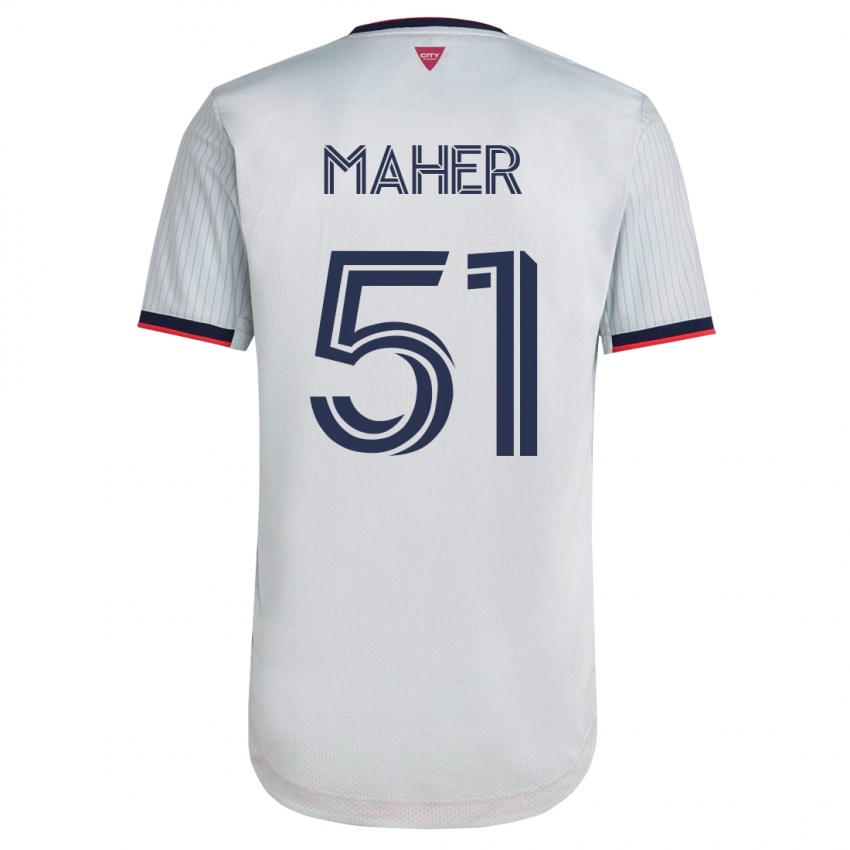 Homem Camisola Josh Maher #51 Branco Alternativa 2023/24 Camisa