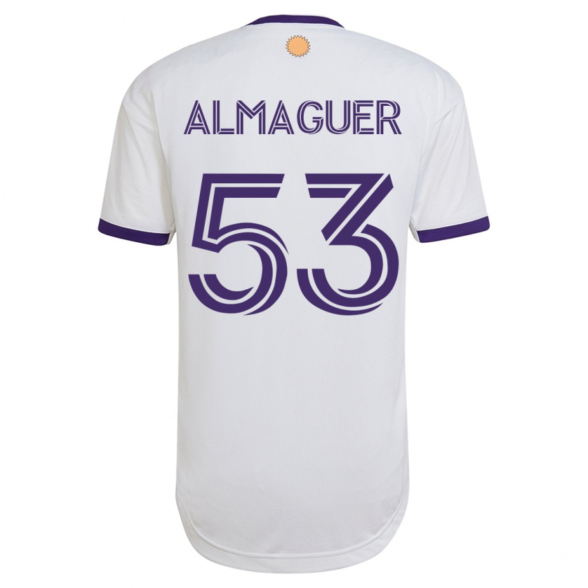 Homem Camisola Jorge Almaguer #53 Branco Alternativa 2023/24 Camisa