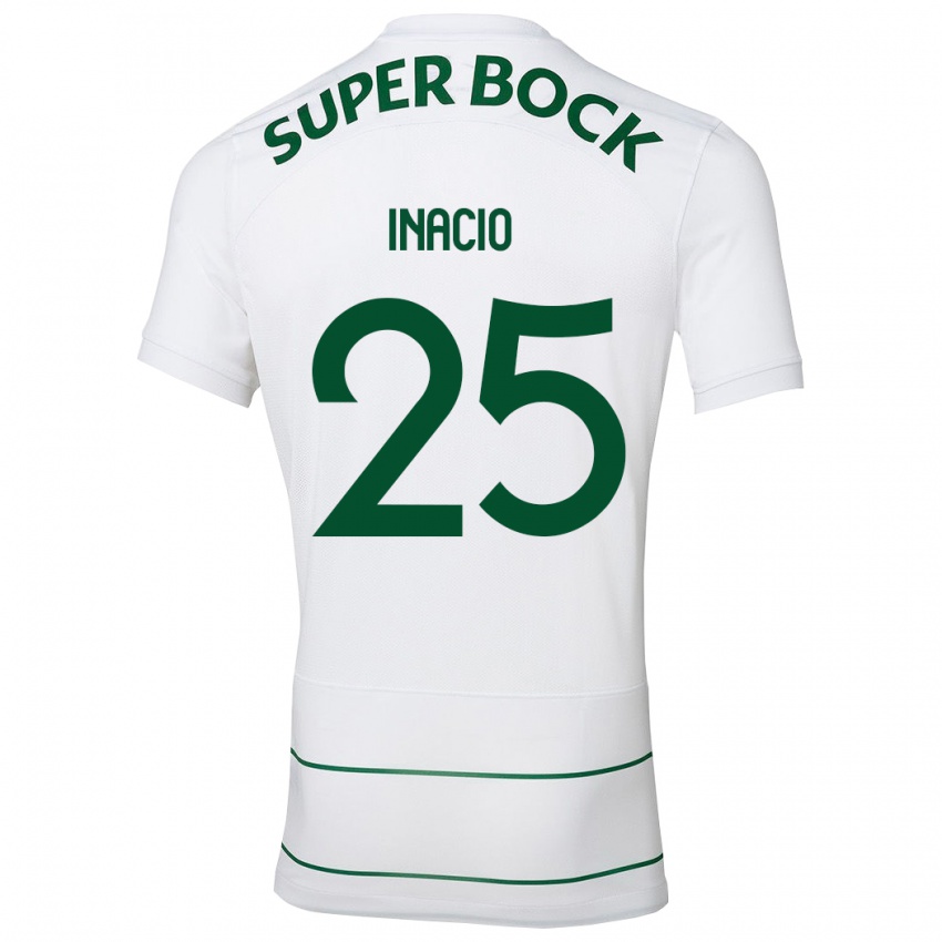 Homem Camisola Goncalo Inacio #25 Branco Alternativa 2023/24 Camisa