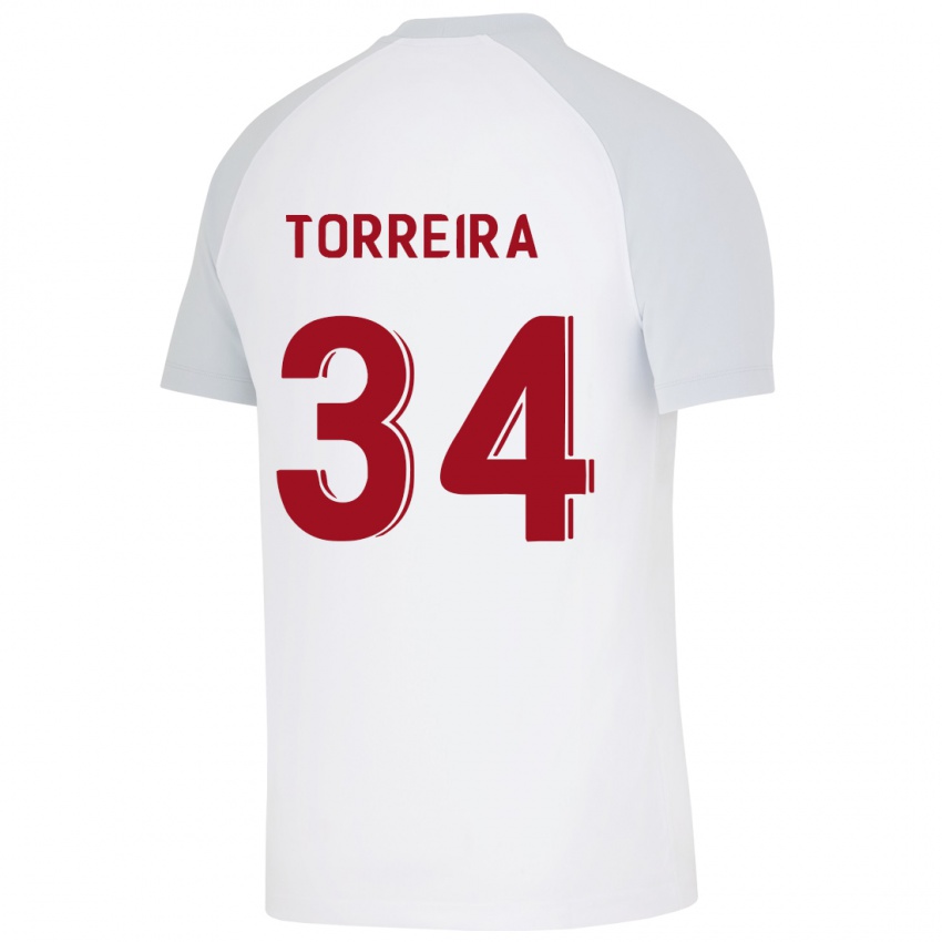 Homem Camisola Lucas Torreira #34 Branco Alternativa 2023/24 Camisa