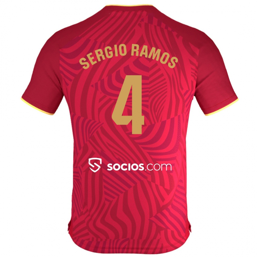 Homem Camisola Sergio Ramos #4 Vermelho Alternativa 2023/24 Camisa