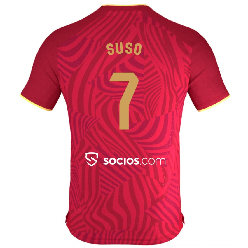 Homem Camisola Suso #7 Vermelho Alternativa 2023/24 Camisa