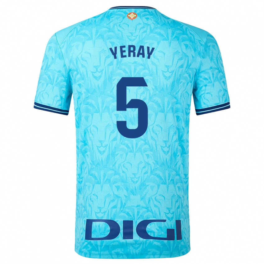 Homem Camisola Yeray Alvarez #5 Céu Azul Alternativa 2023/24 Camisa