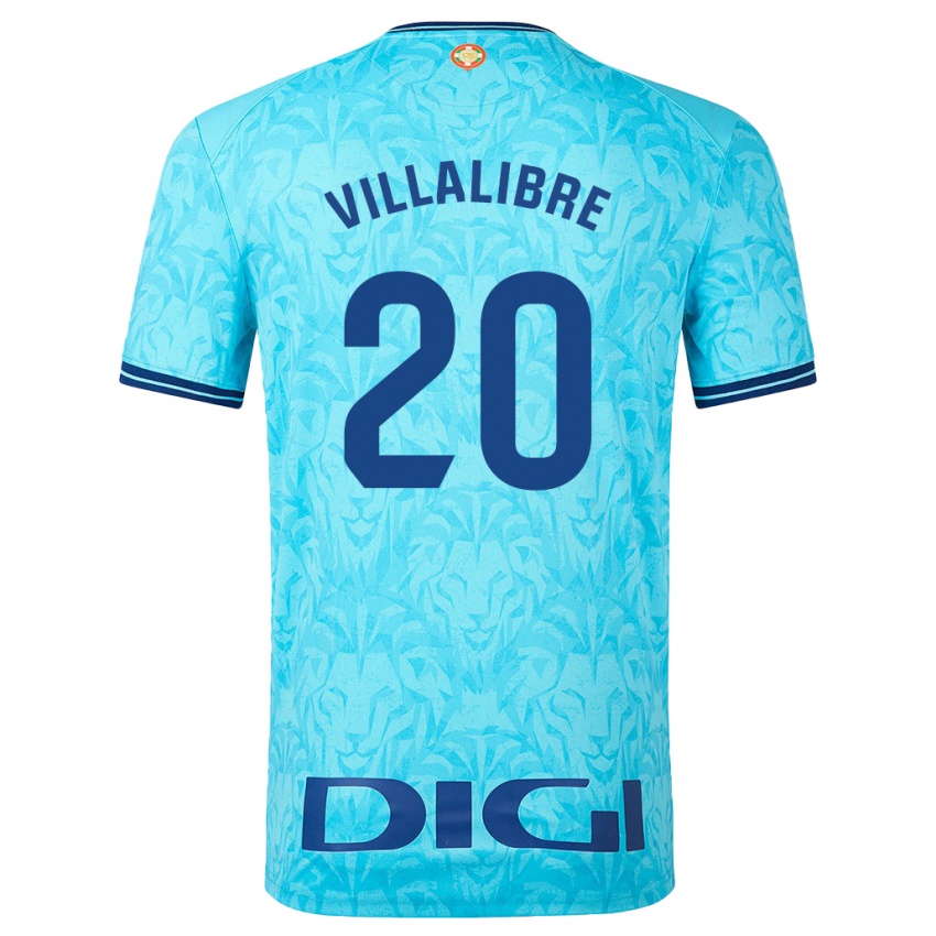 Homem Camisola Asier Villalibre #20 Céu Azul Alternativa 2023/24 Camisa