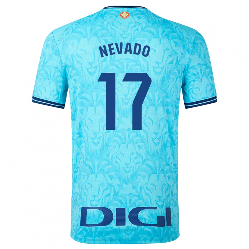 Homem Camisola Nerea Nevado Gómez #17 Céu Azul Alternativa 2023/24 Camisa