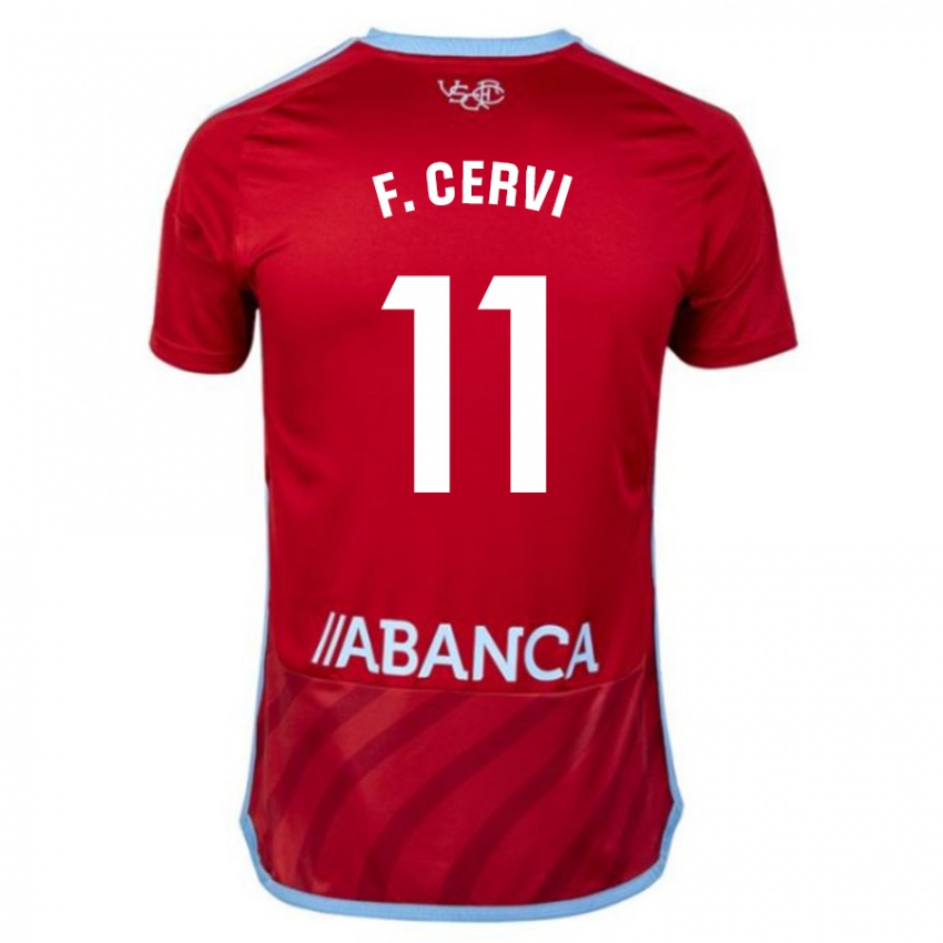 Homem Camisola Franco Cervi #11 Vermelho Alternativa 2023/24 Camisa