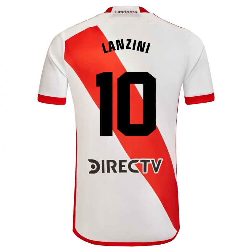 Mulher Camisola Manuel Lanzini #10 Branco Vermelho Principal 2023/24 Camisa