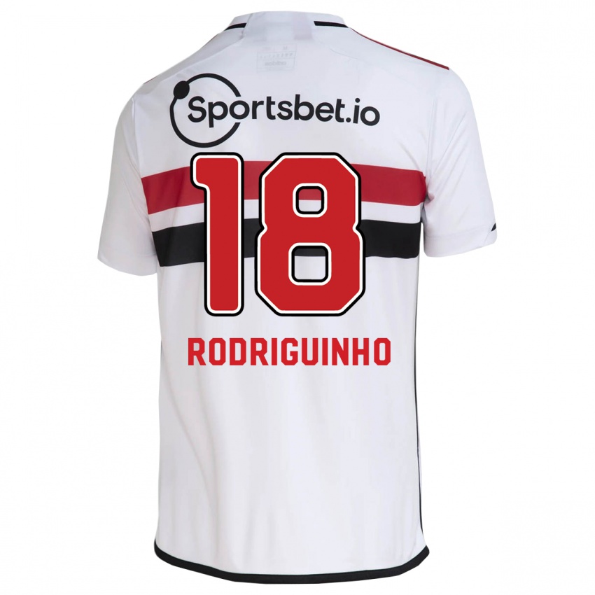 Mulher Camisola Rodriguinho #18 Branco Principal 2023/24 Camisa