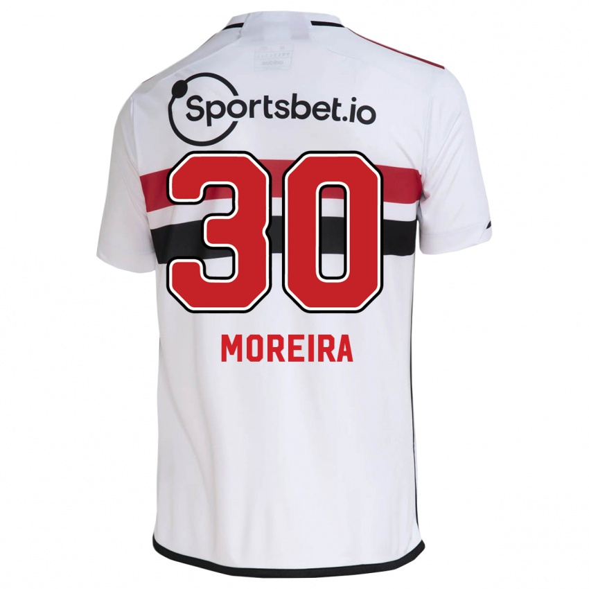 Mulher Camisola João Moreira #30 Branco Principal 2023/24 Camisa