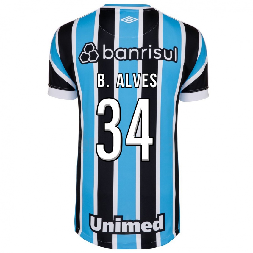 Mulher Camisola Bruno Alves #34 Azul Principal 2023/24 Camisa