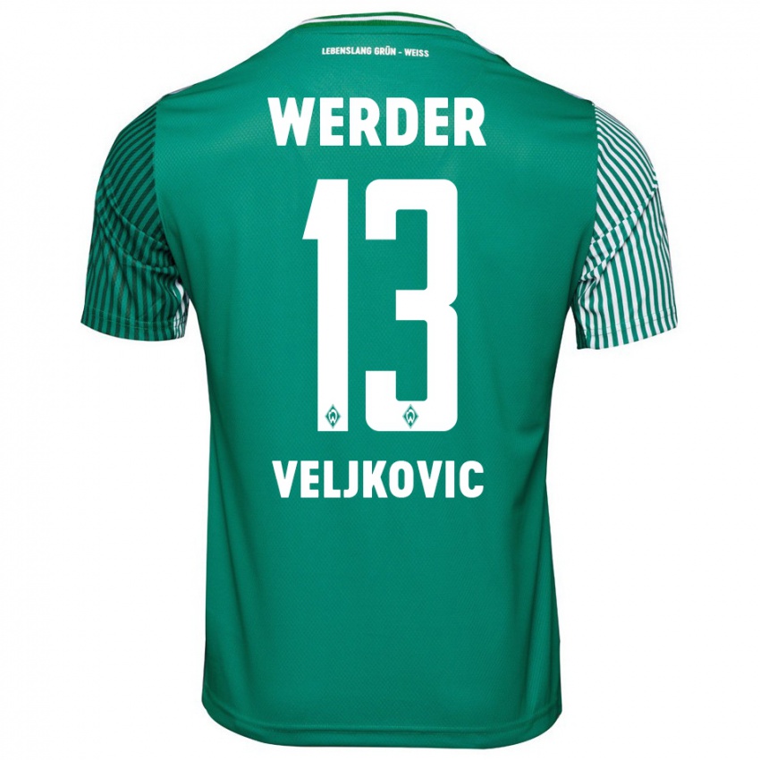 Mulher Camisola Milos Veljkovic #13 Verde Principal 2023/24 Camisa