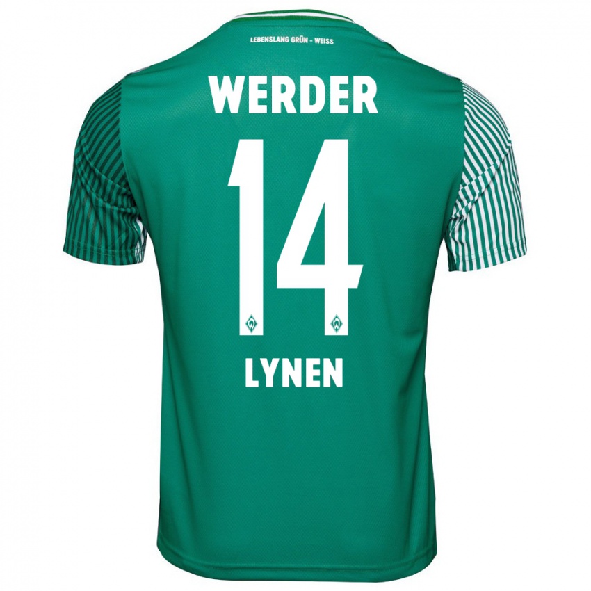 Mulher Camisola Senne Lynen #14 Verde Principal 2023/24 Camisa