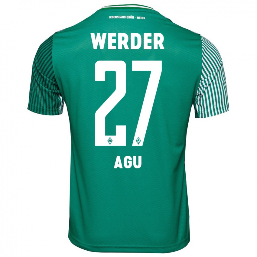 Mulher Camisola Felix Agu #27 Verde Principal 2023/24 Camisa