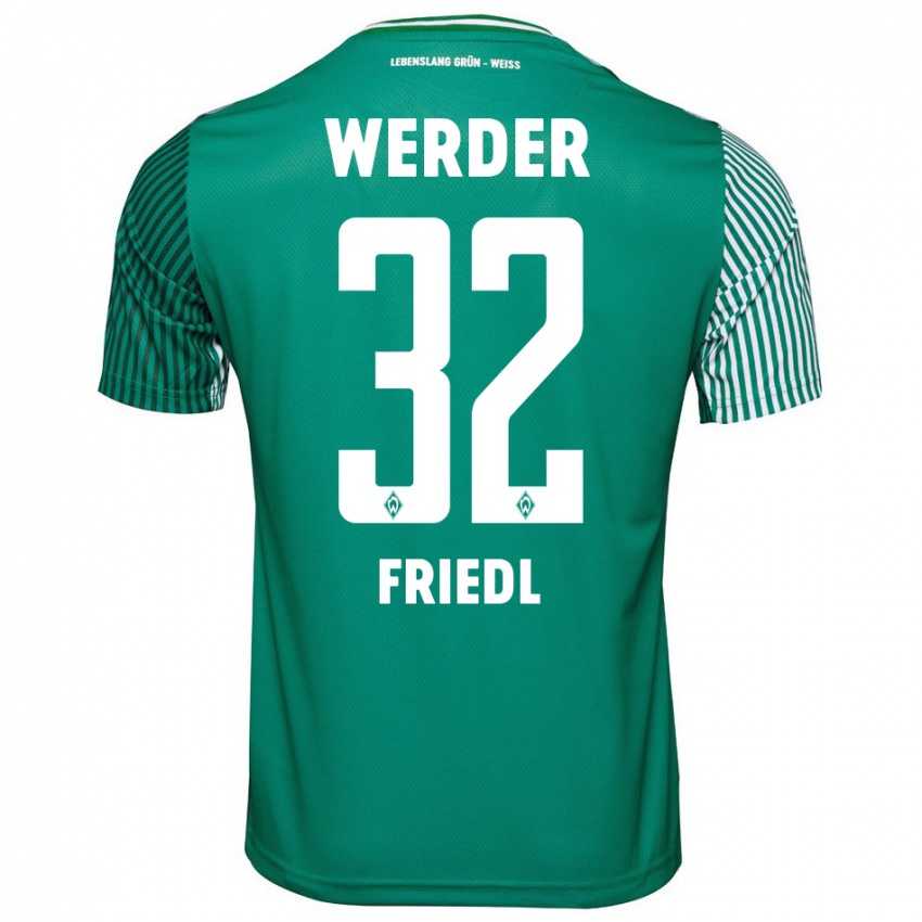 Mulher Camisola Marco Friedl #32 Verde Principal 2023/24 Camisa