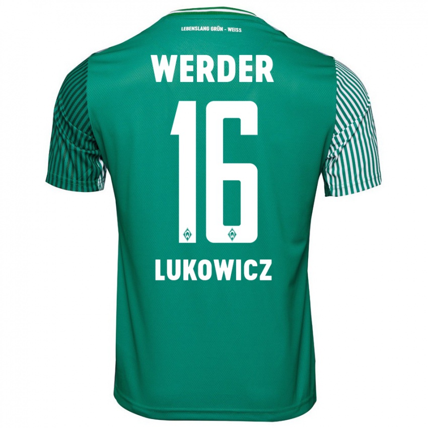 Mulher Camisola Maik Lukowicz #16 Verde Principal 2023/24 Camisa