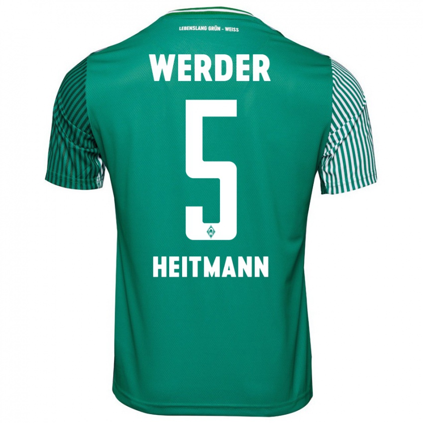 Mulher Camisola Mats Heitmann #5 Verde Principal 2023/24 Camisa