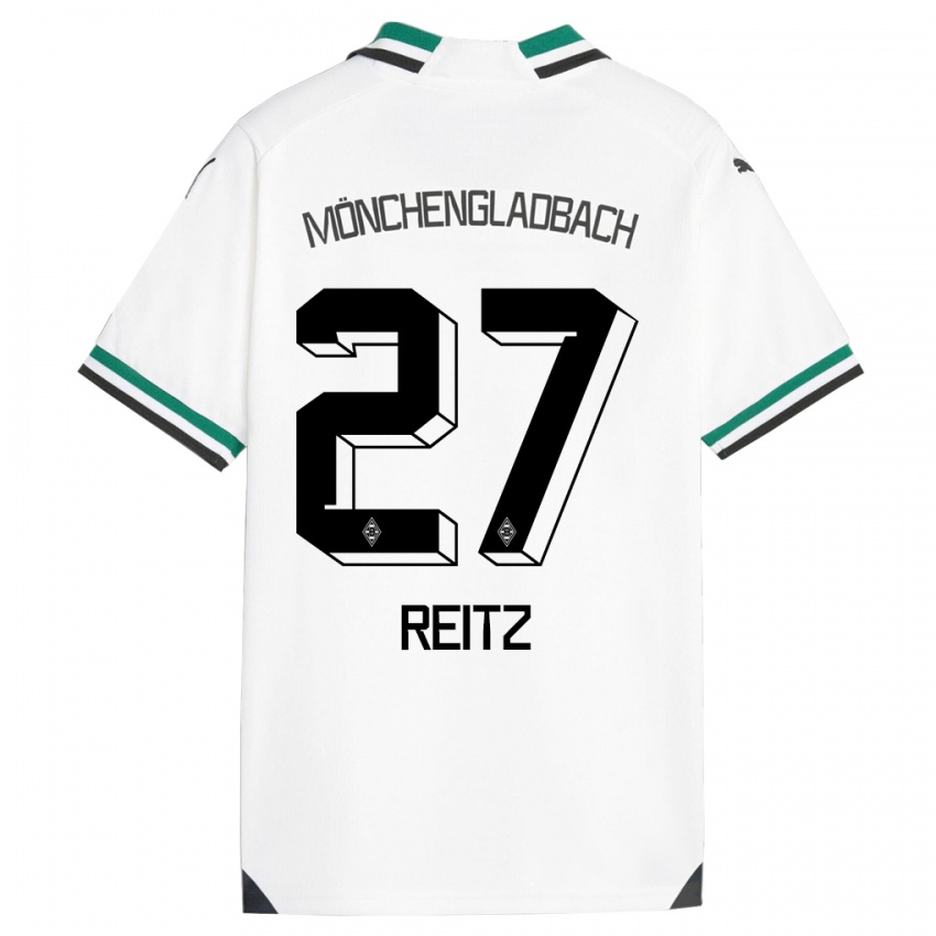 Mulher Camisola Rocco Reitz #27 Branco Verde Principal 2023/24 Camisa