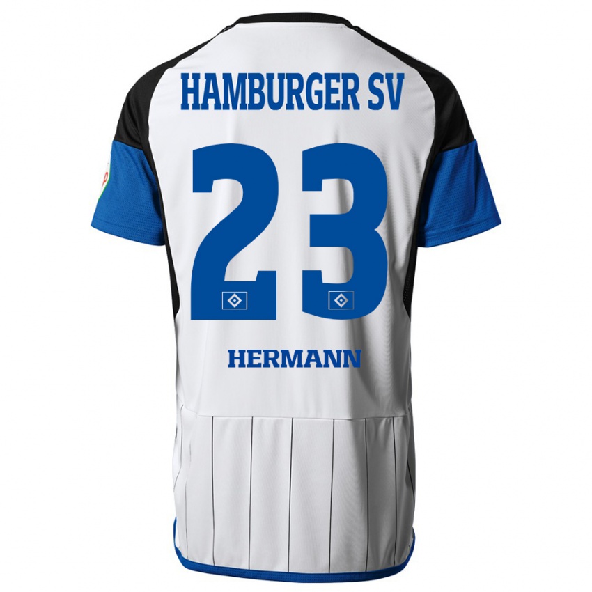Mulher Camisola Hannes Hermann #23 Branco Principal 2023/24 Camisa