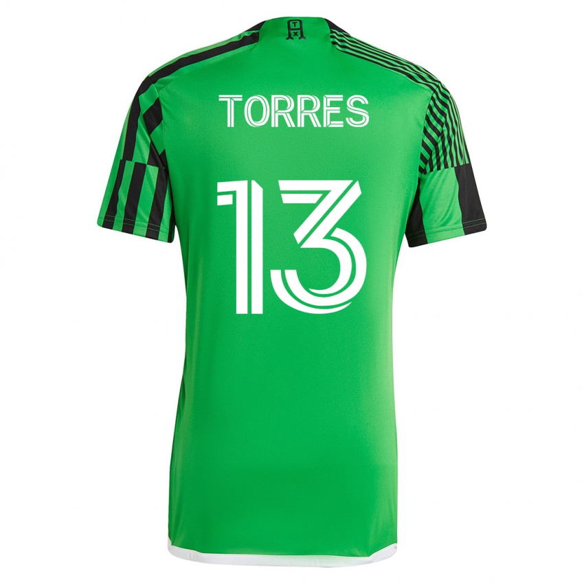 Mulher Camisola Leo Torres #13 Verde Preto Principal 2023/24 Camisa
