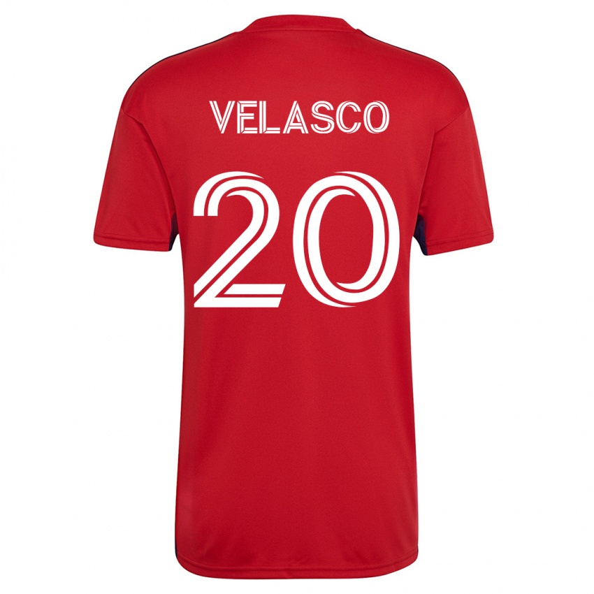 Mulher Camisola Alan Velasco #20 Vermelho Principal 2023/24 Camisa