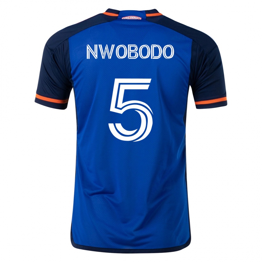 Mulher Camisola Obinna Nwobodo #5 Azul Principal 2023/24 Camisa