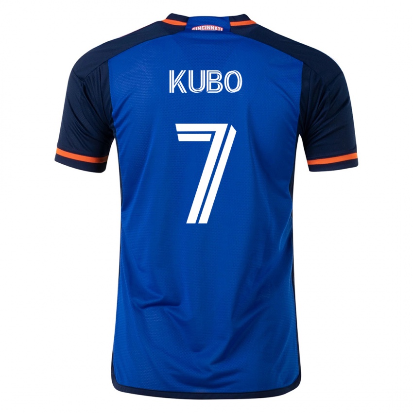 Mulher Camisola Yuya Kubo #7 Azul Principal 2023/24 Camisa