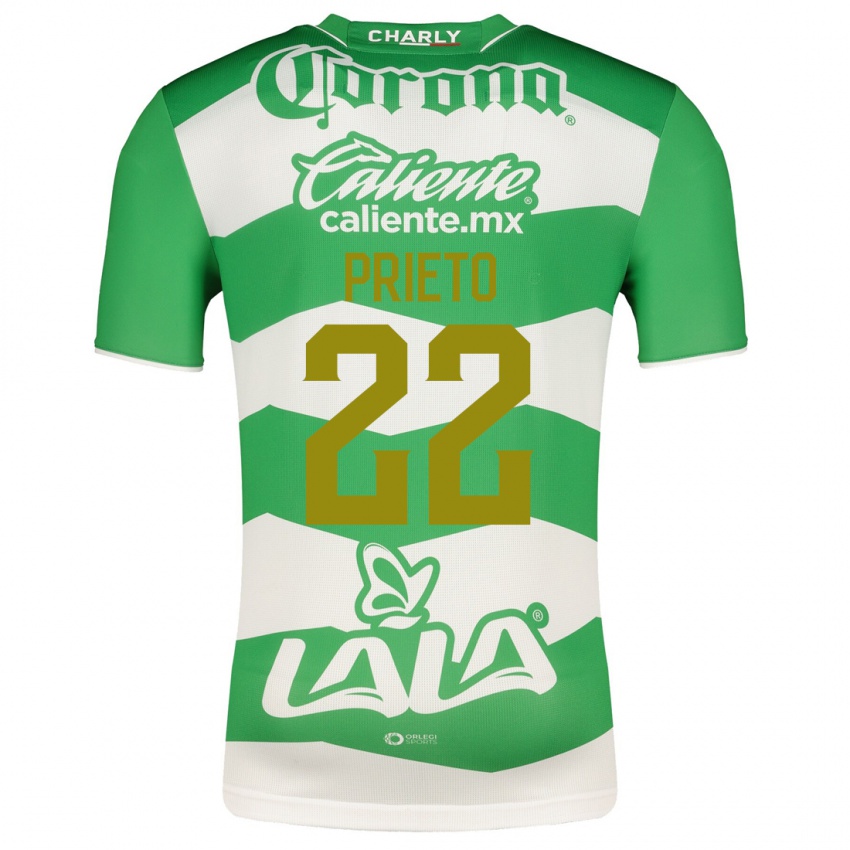 Mulher Camisola Ronaldo Prieto #22 Verde Principal 2023/24 Camisa