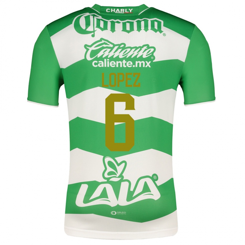 Mulher Camisola Brenda Lopez #6 Verde Principal 2023/24 Camisa