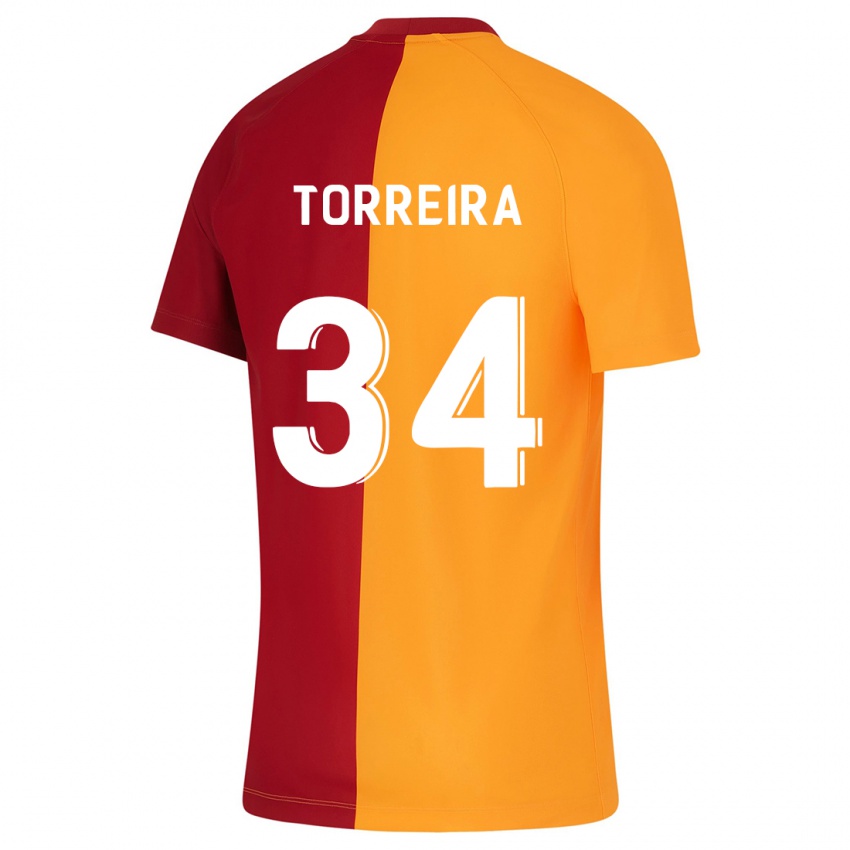 Mulher Camisola Lucas Torreira #34 Laranja Principal 2023/24 Camisa