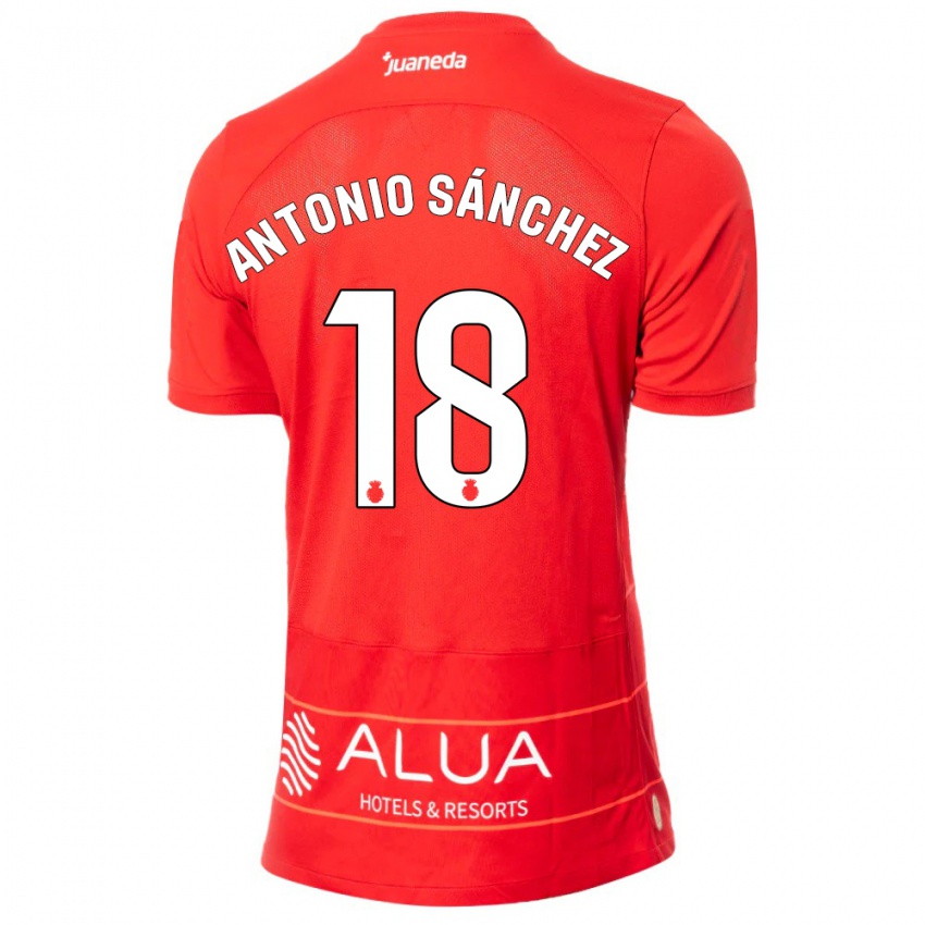 Mulher Camisola Antonio Sánchez #18 Vermelho Principal 2023/24 Camisa