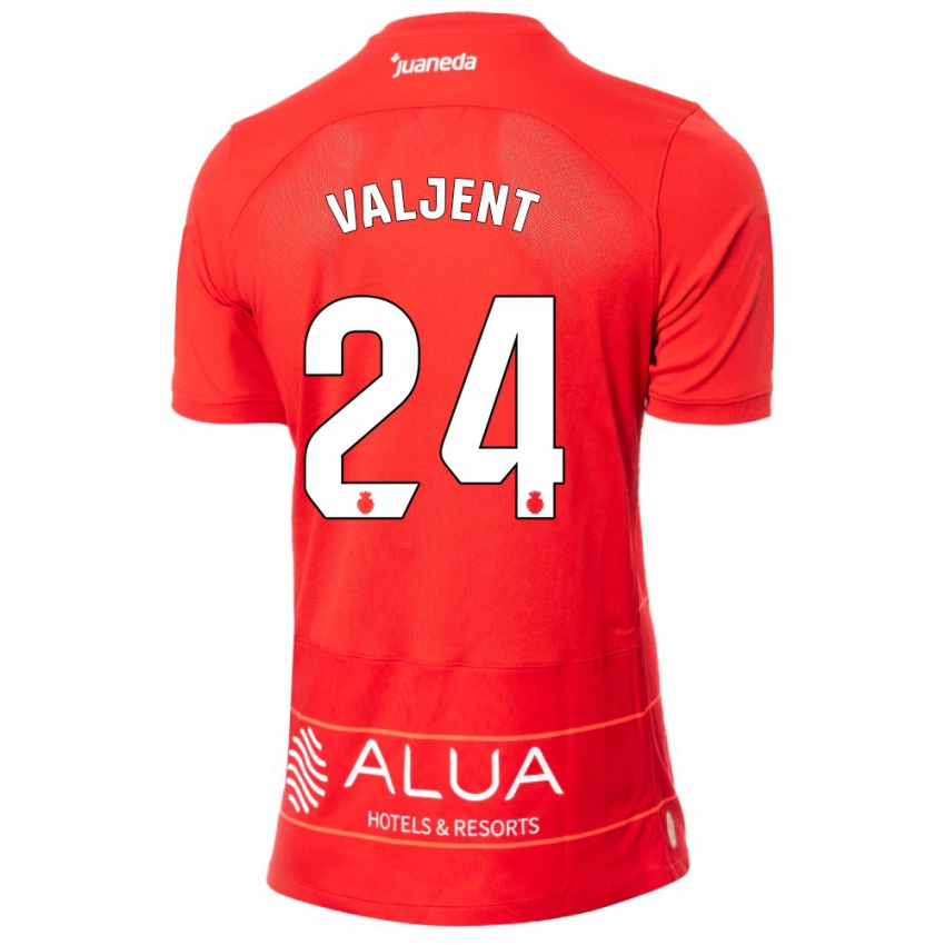 Mulher Camisola Martin Valjent #24 Vermelho Principal 2023/24 Camisa