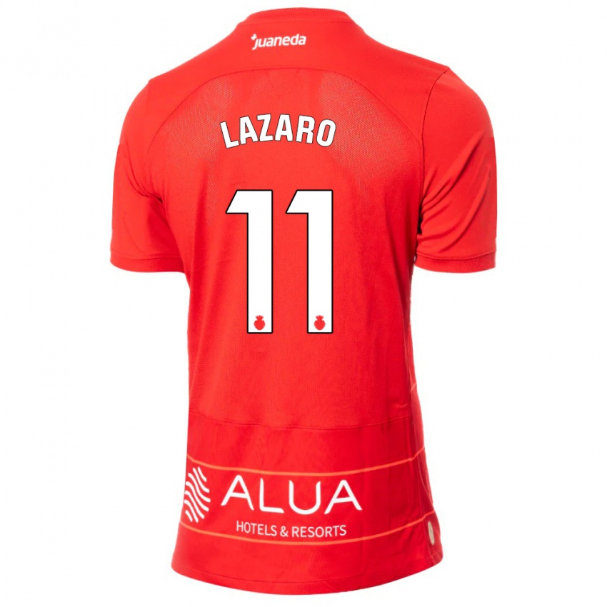 Mulher Camisola Victor Lázaro #11 Vermelho Principal 2023/24 Camisa