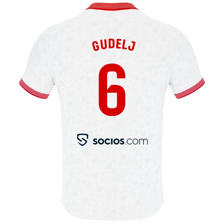 Mulher Camisola Nemanja Gudelj #6 Branco Principal 2023/24 Camisa