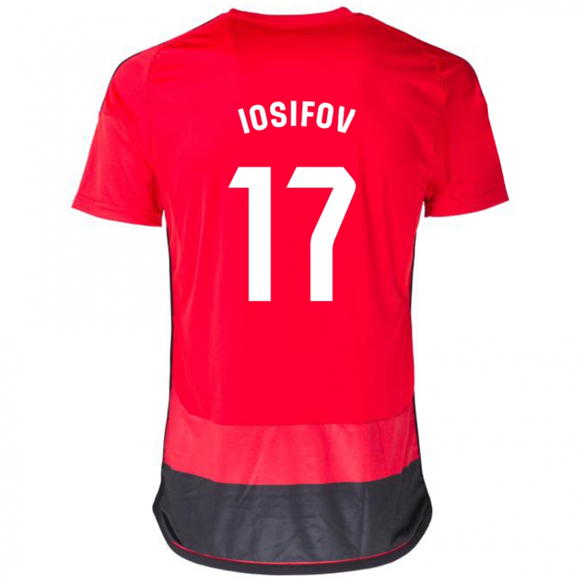 Mulher Camisola Nikita Iosifov #17 Vermelho Preto Principal 2023/24 Camisa