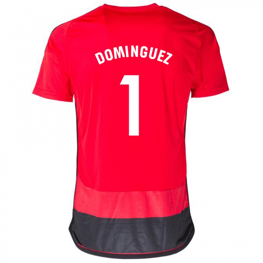 Mulher Camisola Iago Domínguez #1 Vermelho Preto Principal 2023/24 Camisa