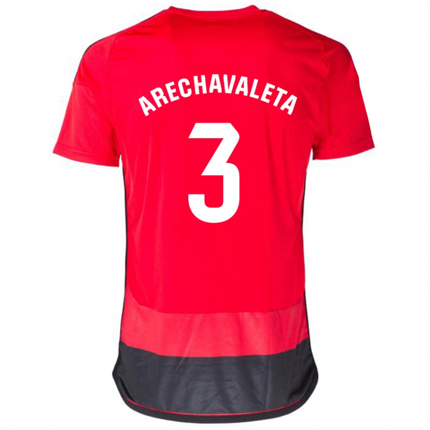 Mulher Camisola Jorge Arechavaleta #3 Vermelho Preto Principal 2023/24 Camisa