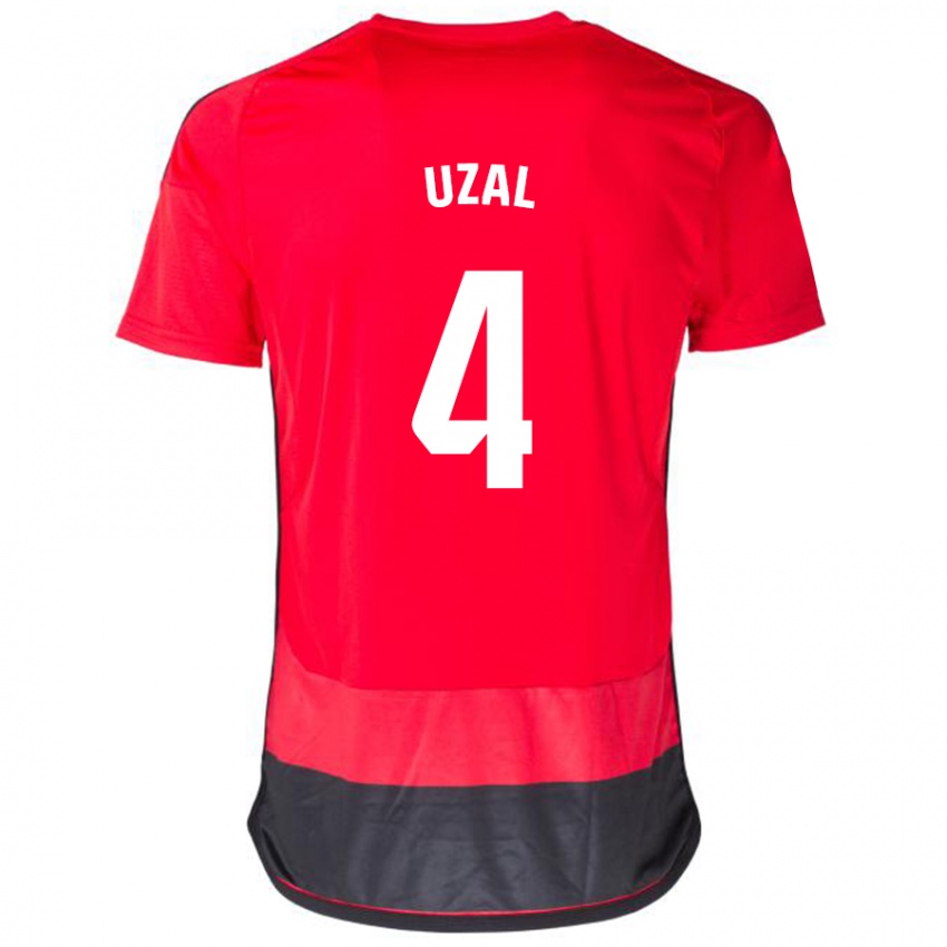 Mulher Camisola Yeray Uzal #4 Vermelho Preto Principal 2023/24 Camisa