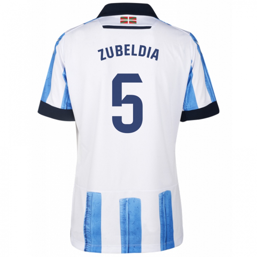 Mulher Camisola Igor Zubeldia #5 Branco Azulado Principal 2023/24 Camisa