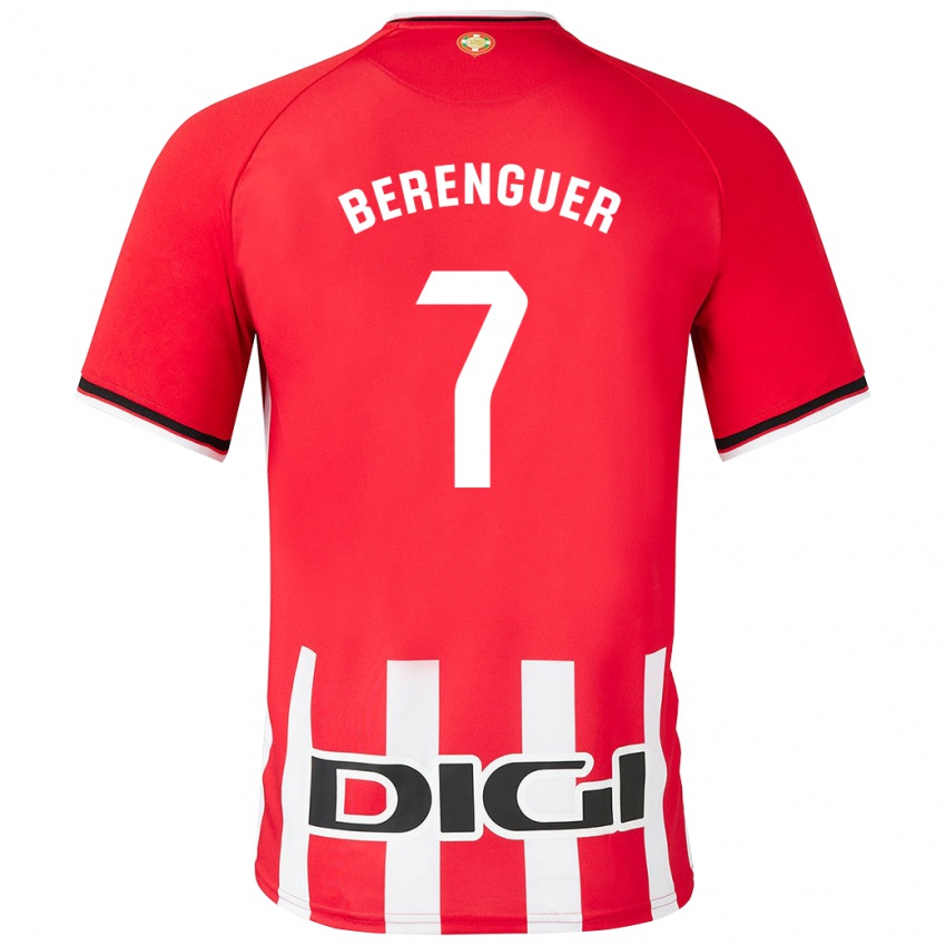Mulher Camisola Alex Berenguer #7 Vermelho Principal 2023/24 Camisa