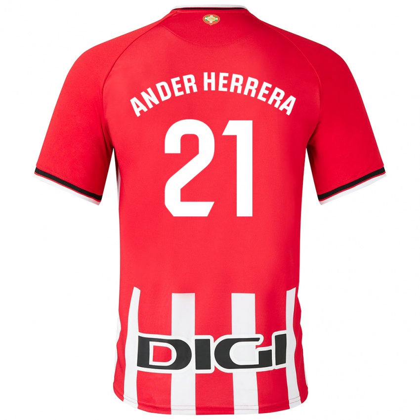 Mulher Camisola Ander Herrera #21 Vermelho Principal 2023/24 Camisa