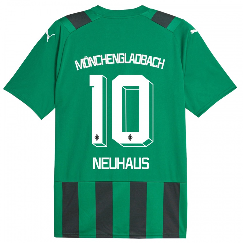 Mulher Camisola Florian Neuhaus #10 Preto Verde Alternativa 2023/24 Camisa