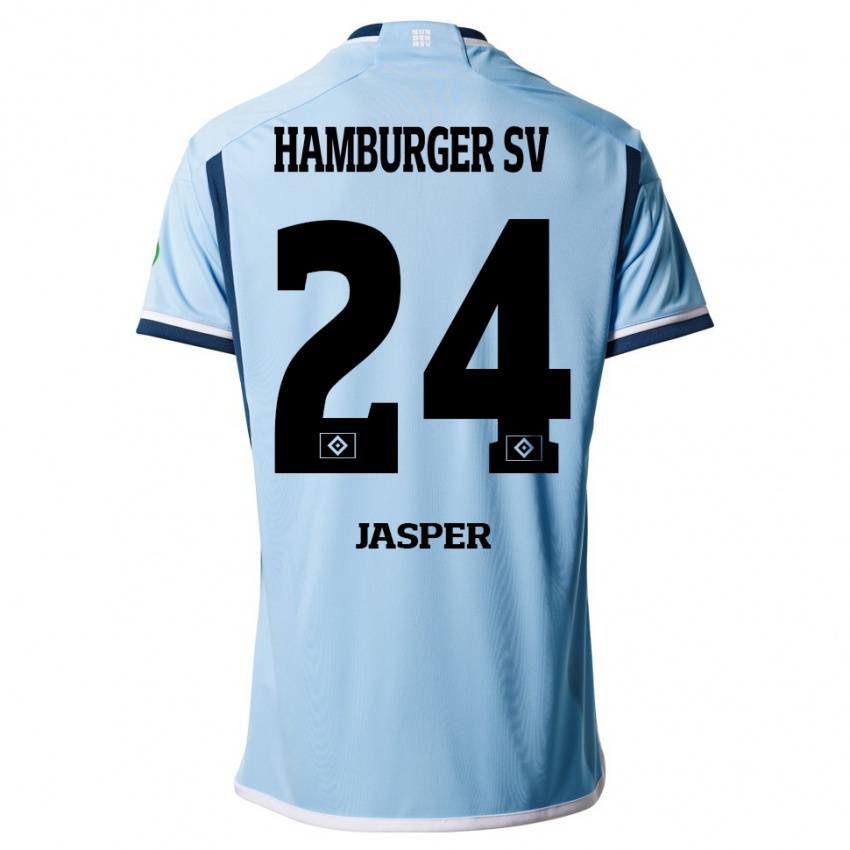 Mulher Camisola Jan-Lukas Jasper #24 Azul Alternativa 2023/24 Camisa