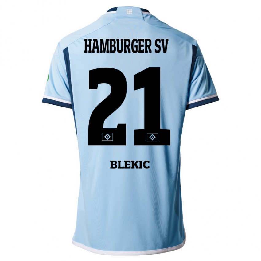 Mulher Camisola Romeo Blekic #21 Azul Alternativa 2023/24 Camisa
