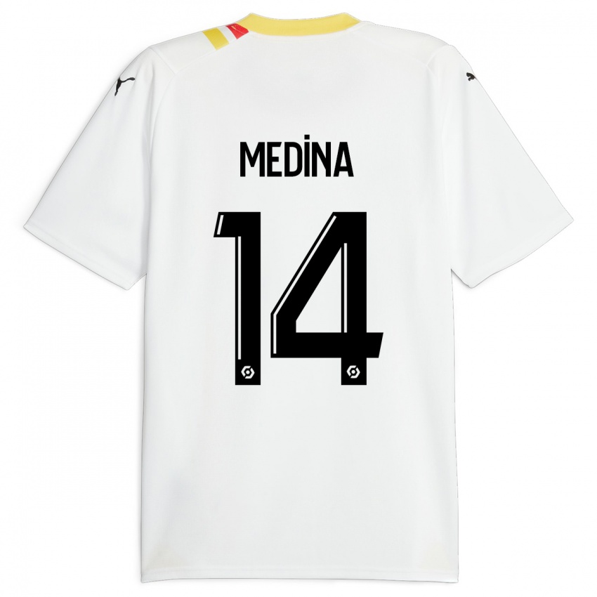 Mulher Camisola Facundo Medina #14 Preto Alternativa 2023/24 Camisa