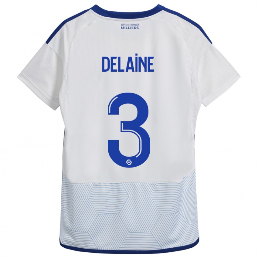 Mulher Camisola Thomas Delaine #3 Branco Alternativa 2023/24 Camisa