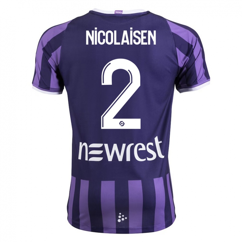Mulher Camisola Rasmus Nicolaisen #2 Roxo Alternativa 2023/24 Camisa